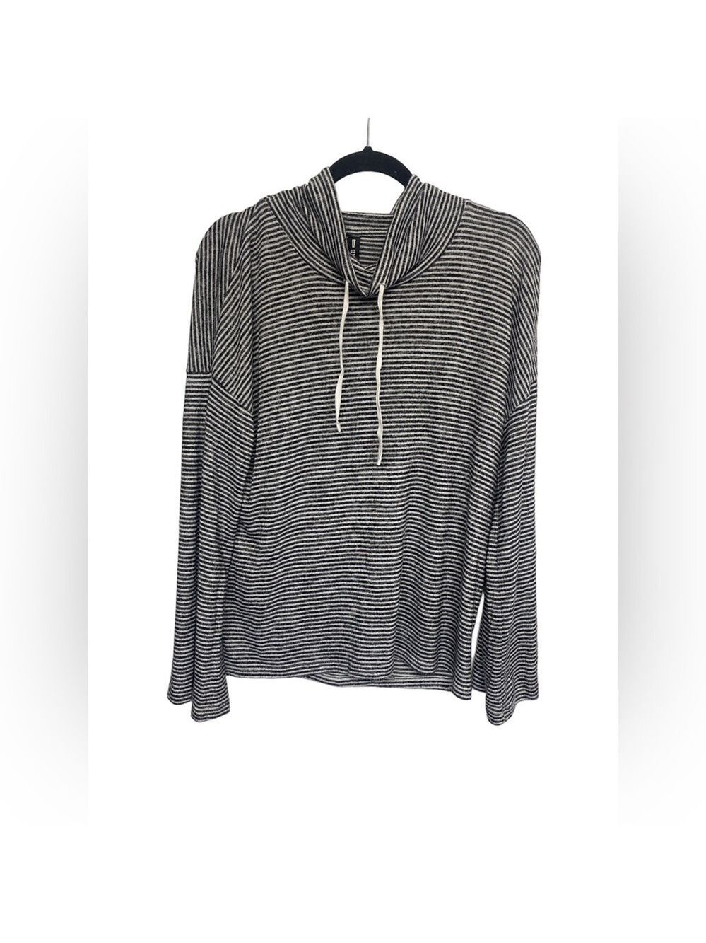 Design Lab Lord & Taylor Striped Mock Neck Tunic Sweater Large